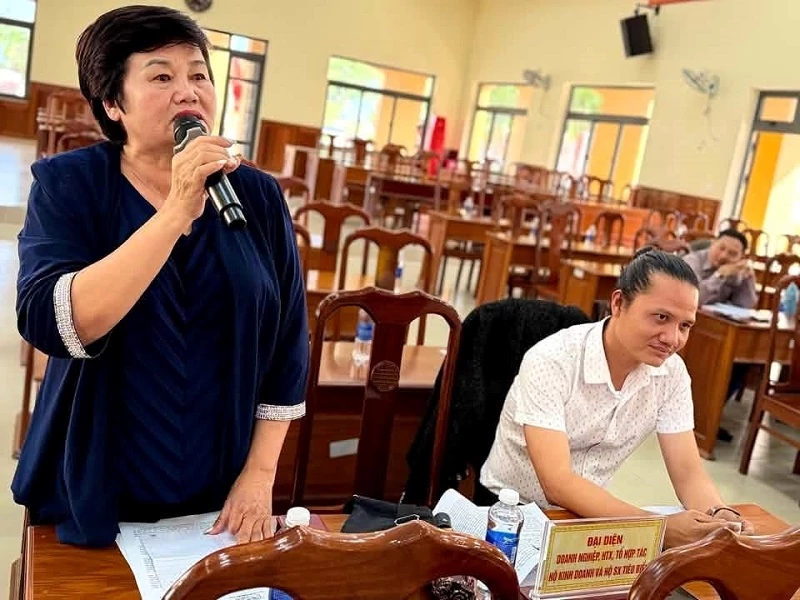 Đại diện doanh nghiệp phát biểu tại hội nghị.