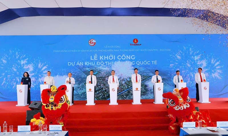 Lễ khởi công dự án khu đô thị Đại học Quốc tế của tập đoàn Vingroup ngày 29/4.