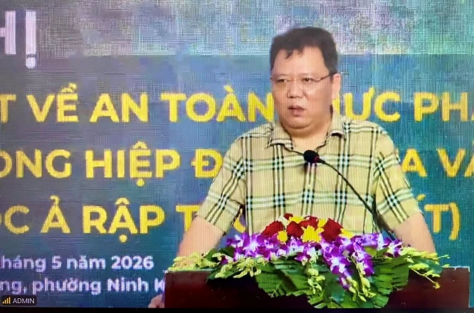 Ảnh 1- Ông Ngô Xuân Nam - Phó Giám đốc Văn phòng SPS Việt Nam phát biểu tại hội nghị.
