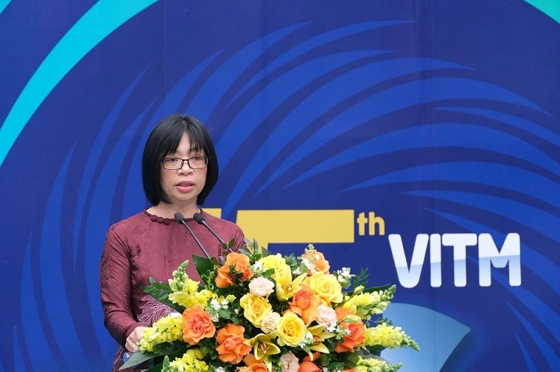 Phó Chủ tịch UBND tỉnh Gia Lai Nguyễn Thị Thanh Lịch phát biểu tại lễ khai mạc Hội chợ du lịch quốc tế Việt Nam – VITM 2026.