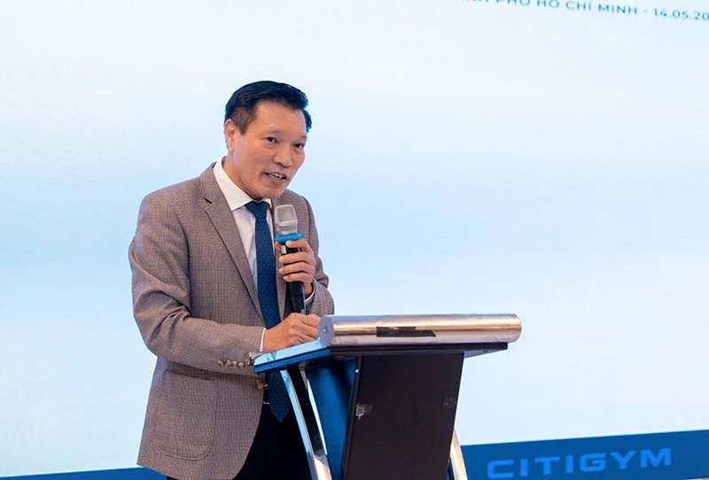 Ông Vũ Thái Hồng - Viện trưởng Viện Khoa học Công nghệ Thể thao, phát biểu tại sự kiện.