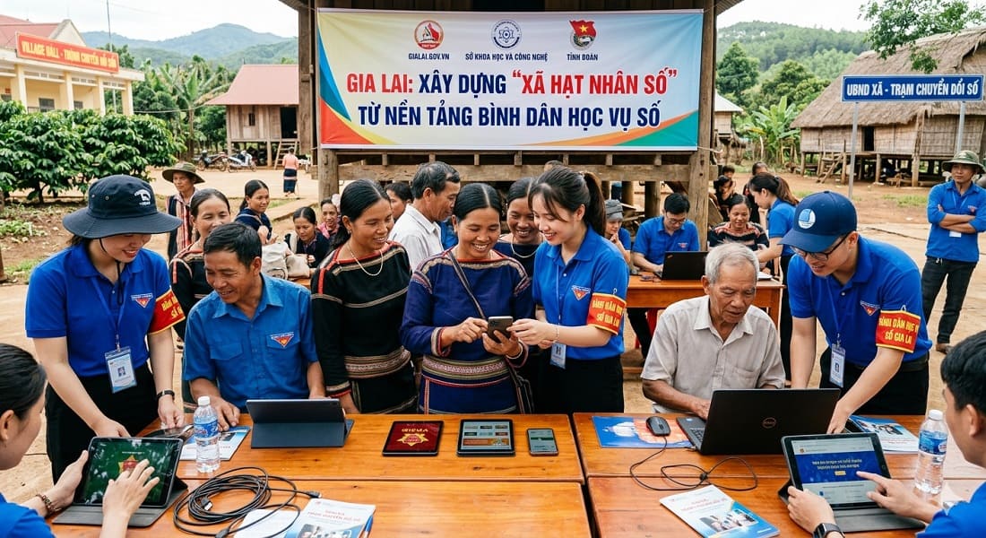 Gia Lai thí điểm ‘xã hạt nhân số’ tại Tây Sơn