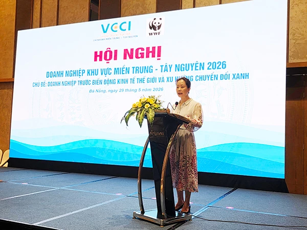 Tổng Thư ký VCCI Trần Thị Lan Anh phát biểu tại hội nghị.