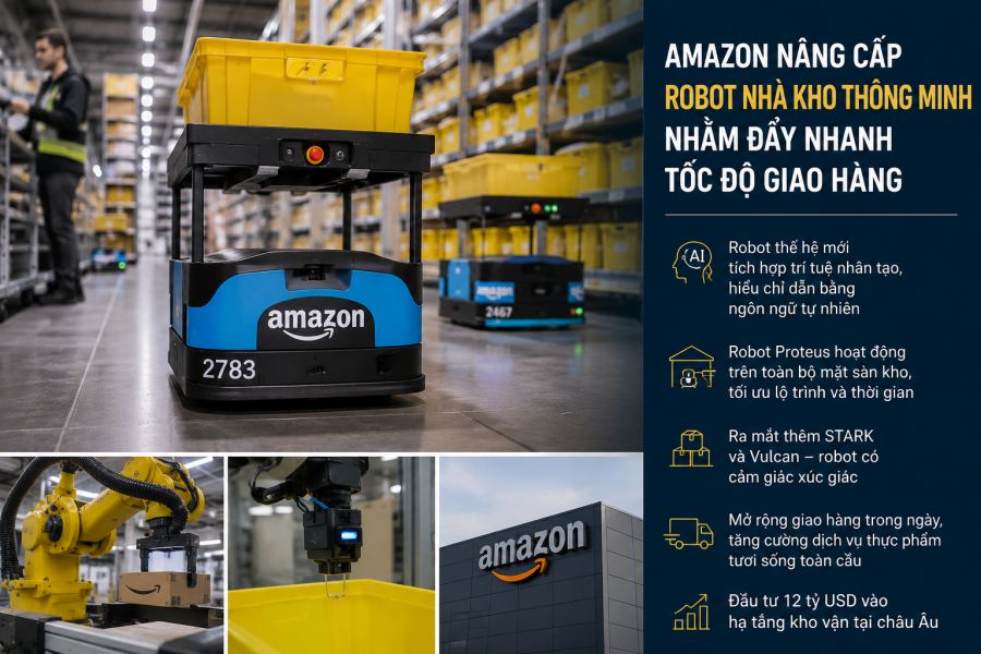 Amazon tăng tốc giao hàng bằng thế hệ robot di động mới