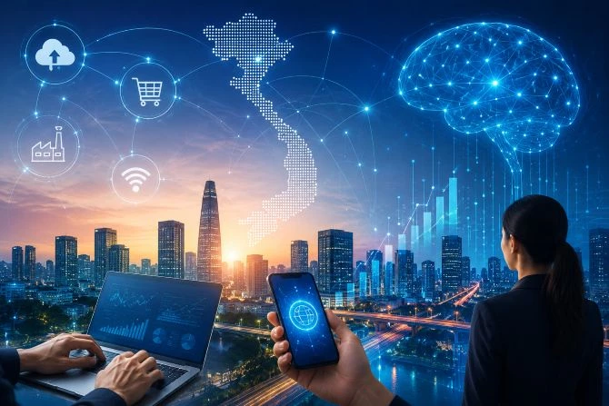 Đến năm 2030, phấn đấu hỗ trợ tối thiểu 500.000 doanh nghiệp vừa và nhỏ chuyển đổi số. Ảnh minh họa.
