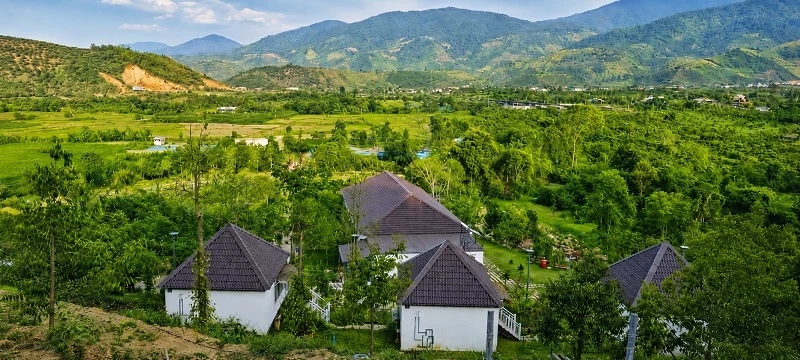Một góc Làng chữa lành ở Rô Men, xã Đam Rông 2 (Lâm Đồng). 