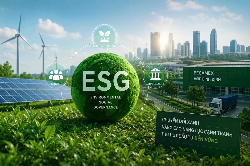 ESG đang trở thành điều kiện quan trọng để duy trì thị trường, đáp ứng yêu cầu của khách hàng lớn và tham gia sâu hơn vào chuỗi cung ứng toàn cầu. ESG đang trở thành điều kiện quan trọng để duy trì thị trường, đáp ứng yêu cầu của khách hàng lớn và tham gia sâu hơn vào chuỗi cung ứng toàn cầu.