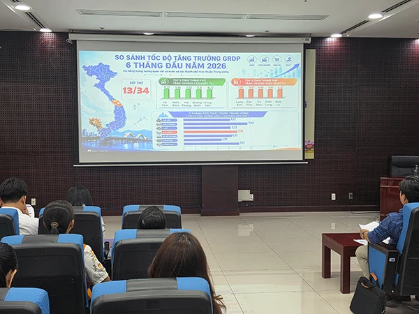 Mức tăng GRDP 6 tháng đầu năm 2026 của Đà Nẵng đứng thứ 13 trên cả nước và đứng đầu khu vực Nam Trung bộ.