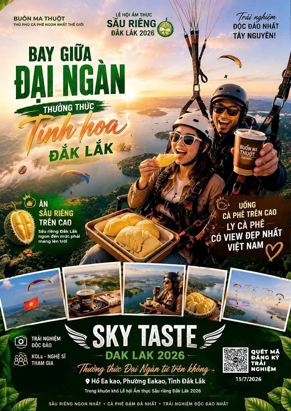 Trải nghiệm độc đáo bay giữa đại ngàn thưởng thức tinh hoa Đắk Lắk. Trải nghiệm độc đáo bay giữa đại ngàn thưởng thức tinh hoa Đắk Lắk.