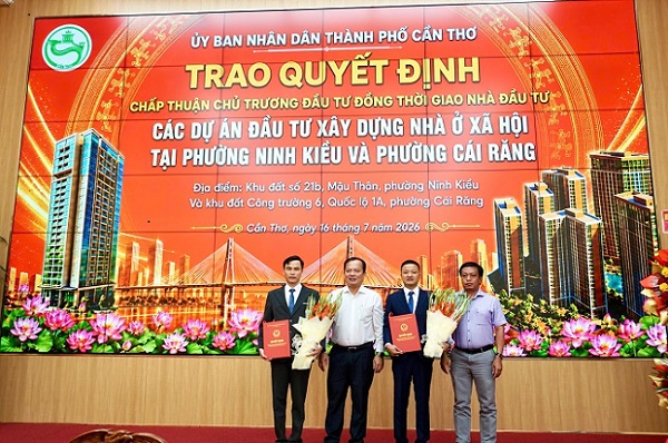 Cần Thơ trao quyết định 2 dự án nhà ở xã hội quy mô gần 6.000 tỷ đồng