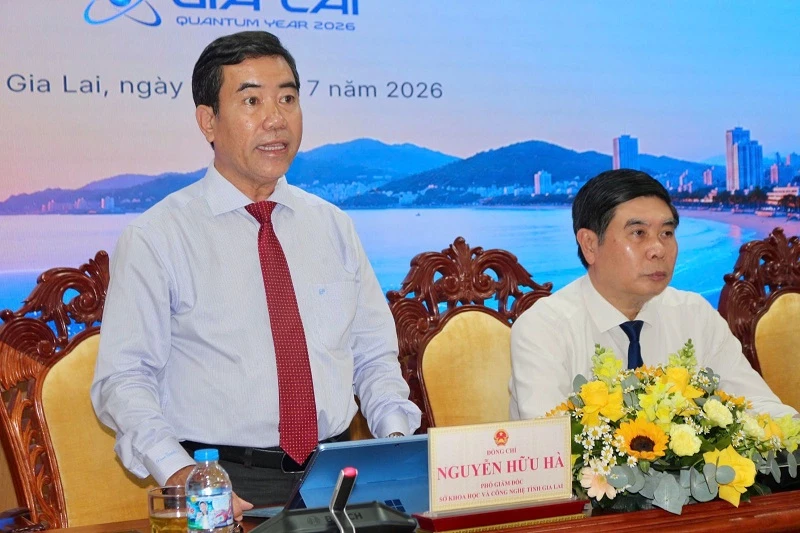 Ông Nguyễn Hữu Hà - Phó Giám đốc Sở Khoa học và Công nghệ tỉnh Gia Lai, thông tin về kế hoạch tổ chức Năm lượng tử Gia Lai 2026.