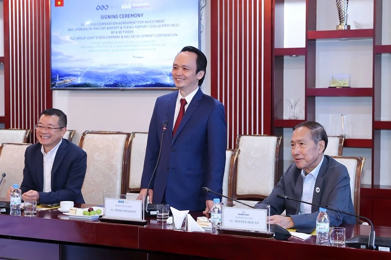 Ông Trịnh Văn Quyết - Chủ tịch Tập đoàn FLC chia sẻ thông tin.