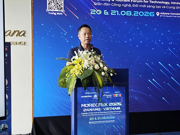 Ông Nguyễn Đức Quỳnh phát biểu tại cuộc họp báo côngg bố sự kiện HORECFEX Vietnam 2026. Ông Nguyễn Đức Quỳnh phát biểu tại cuộc họp báo côngg bố sự kiện HORECFEX Vietnam 2026.