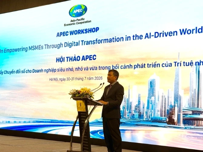 Thứ trưởng thường trực Bộ Ngoại giao Nguyễn Minh Vũ phát biểu tại Hội thảo. Ảnh: Hiền Thảo.