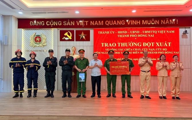 TP Đồng Nai: Khen thưởng đột xuất các đơn vị tham gia chữa cháy