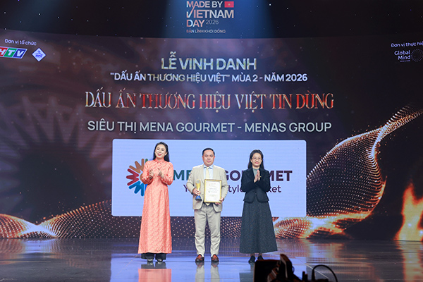 Mena Gourmet nhận giải thưởng 'Dấu ấn Thương hiệu Việt Tin dùng' tại Made By Vietnam Day 2026