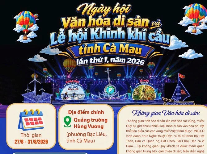2- Sự kiện diễn ra trong 5 ngày từ 27 đến 31/8 với địa điểm chính tại Quảng trường Hùng Vương, phường Bạc Liêu