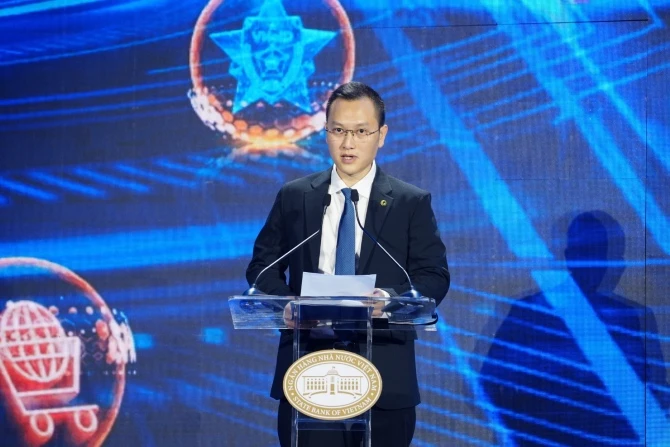 ông Nguyễn Anh Cương, Phó Cục trưởng Cục Viễn thông, Bộ Khoa học và Công nghệ phát biểu tại sự kiện. Ảnh: BTC.