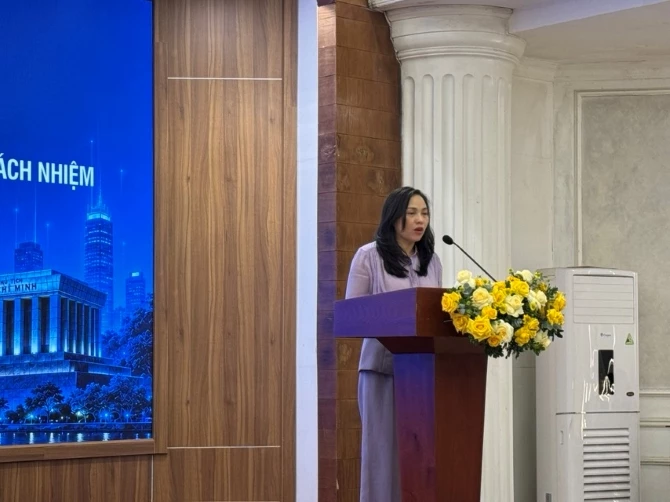 bà Nguyễn Thị Thu Trang - Phó Vụ trưởng Bụ Pháp chế, Bộ Khoa học và Công nghệ.