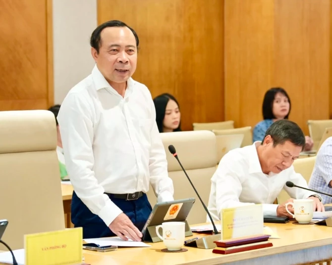 Bộ trưởng Vũ Hải Quân phát biểu tại buổi làm việc. Ảnh: Trung tâm Truyền thông KH&CN. Bộ trưởng Vũ Hải Quân phát biểu tại buổi làm việc. Ảnh: Trung tâm Truyền thông KH&CN.
