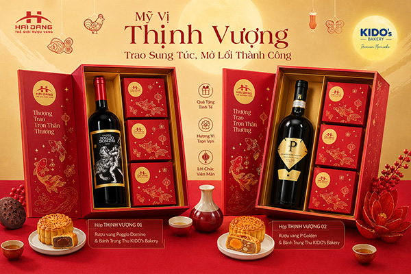Chọn quà Trung thu biếu đối tác, khách hàng: Bánh truyền thống kết hợp cùng rượu vang
