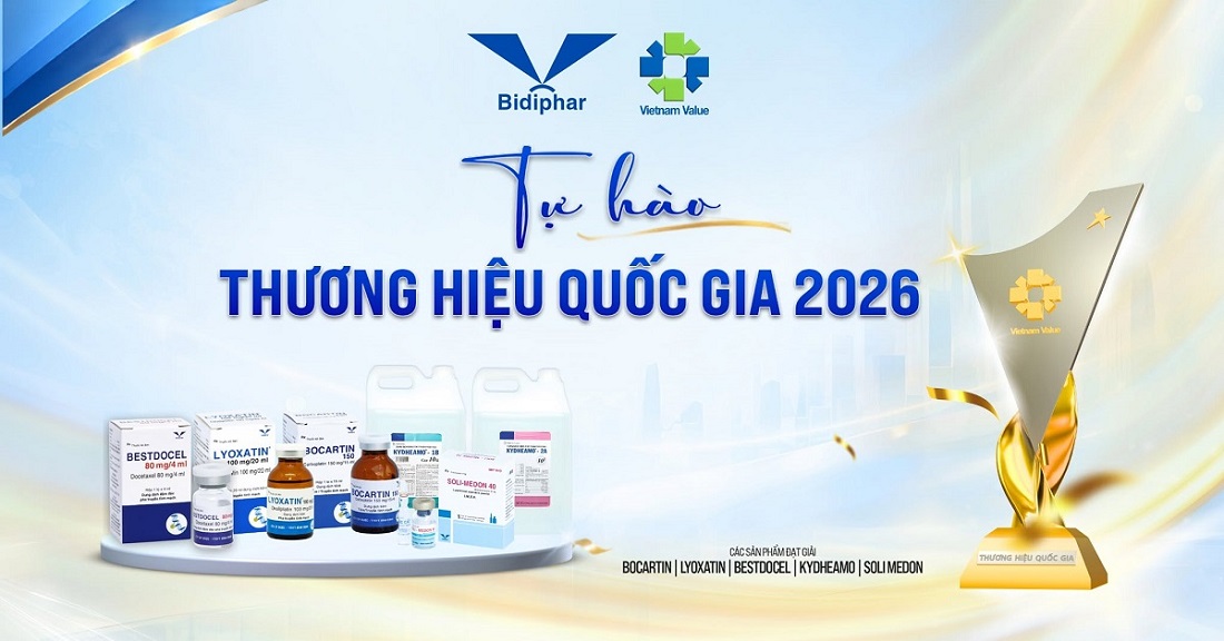 Bidiphar có 5 sản phẩm đạt Thương hiệu quốc gia Việt Nam 2026