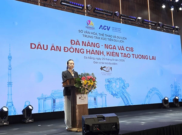 Phó Giám đốc Sở VH-TT&DL Đà Nẵng Nguyễn Thị Hoài An phát biểu tại hội thảo.