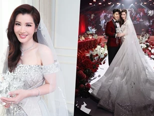 Chiếc váy cưới đặc biệt ‘giọt nước mắt hạnh phúc’ trong hôn lễ Akira Phan