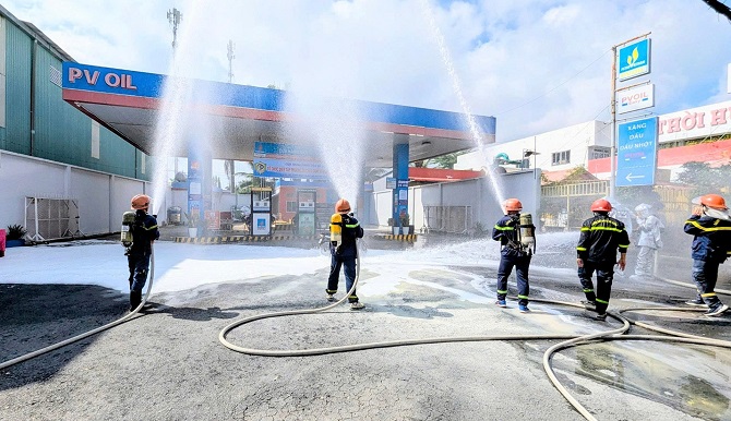 Dầu khí Mê Kông chi nhánh An Giang đảm bảo an toàn phòng cháy chữa cháy