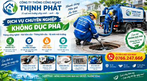 Vệ sinh môi trường Thịnh Phát: Dịch vụ chuyên nghiệp, không đục phá