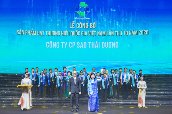 Lần thứ 3 liên tiếp Sao Thái Dương đạt Thương hiệu Quốc gia Việt Nam