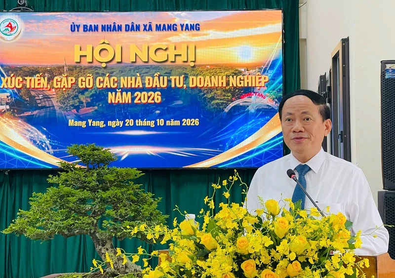 Chủ tịch UBND tỉnh Gia Lai Phạm Anh Tuấn phát biểu tại hội nghị. Chủ tịch UBND tỉnh Gia Lai Phạm Anh Tuấn phát biểu tại hội nghị.
