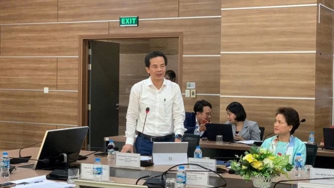 &ocirc;ng Ho&agrave;ng Ngọc Nh&acirc;n - Cục trưởng Cục Khởi nghiệp v&agrave; Doanh nghiệp c&ocirc;ng nghệ (Bộ KH&CN) ph&aacute;t biểu tại Hội thảo. Ảnh: HT.