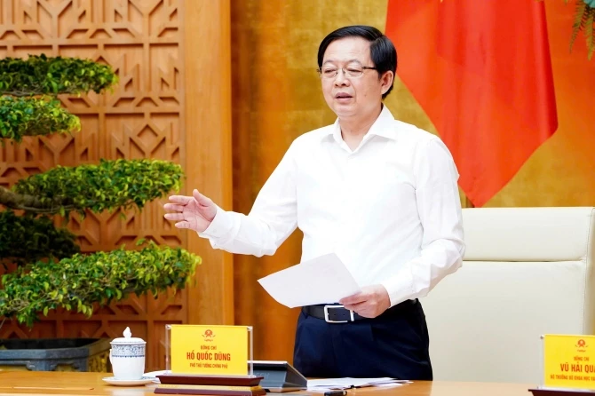 Phó Thủ tướng Hồ Quốc Dũng phát biểu tại hội nghị.