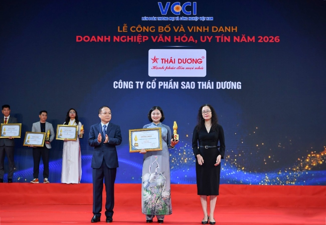 Sao Thái Dương được tôn vinh Doanh nghiệp văn hoá, uy tín năm 2026