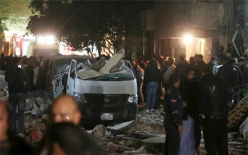 Hiện trường vụ nổ bom ở Cairo, Ai Cập