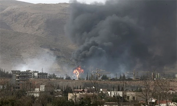 Khu vực chiến sự giữa quân đội Syria và IS tại Damacus (Ảnh: Reuters)