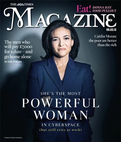 Bà Sheryl Sandberg trên bìa tạp chí Time.