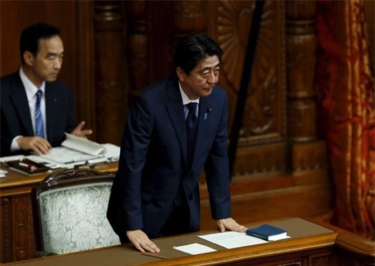 Thủ tướng Nhật Bản Shinzo Abe tại Quốc hội hôm 18/9.