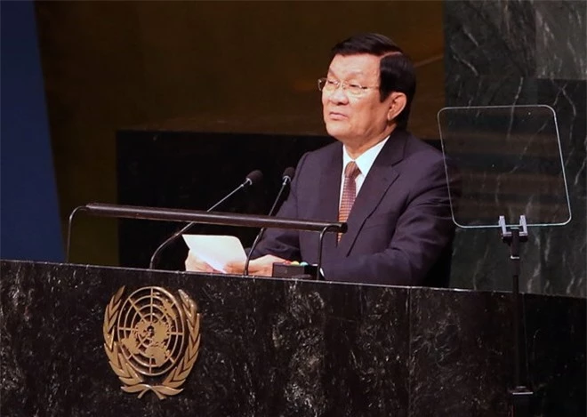  Chủ tịch nước Trương Tấn Sang phát biểu tại Hội nghị thượng đỉnh Liên Hợp Quốc.