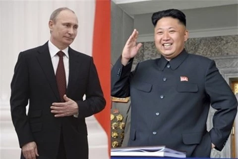 Tổng thống Nga Vladimir Putin và lãnh đạo Triều Tiên Kim Jong-un.