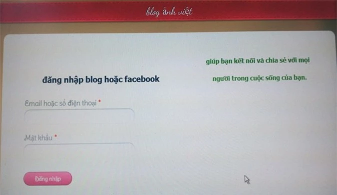 Trang web bloganhviet.weebly.com do Hạc lập nên để đánh cắp tài khoản facebook cá nhân. Ảnh báo Thanh Niên