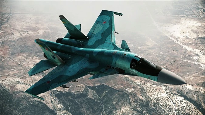 Sukhoi Su-34 trong một cuộc không kích IS trên bầu trời Syria.