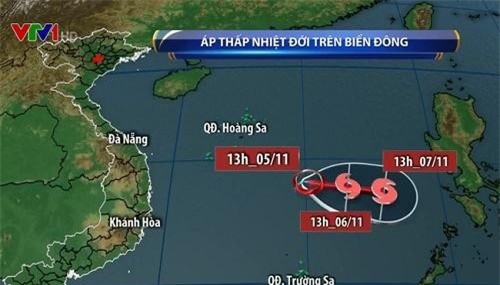 Áp thấp nhiệt đới trên Biển Đông gây mưa giông, khả năng mạnh lên thành bão
