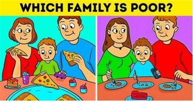 Gia đình nào nghèo trong số hai gia đình dưới đây?