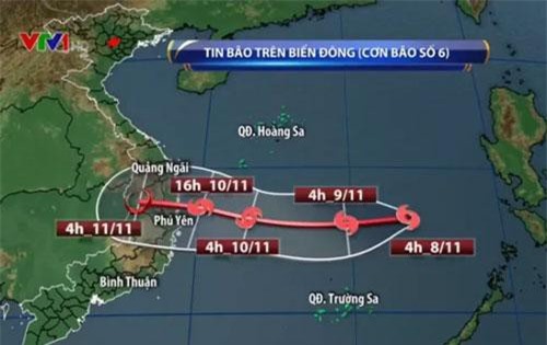 Bão số 6 giật cấp 14 di chuyển về phía Tây và vẫn mạnh thêm