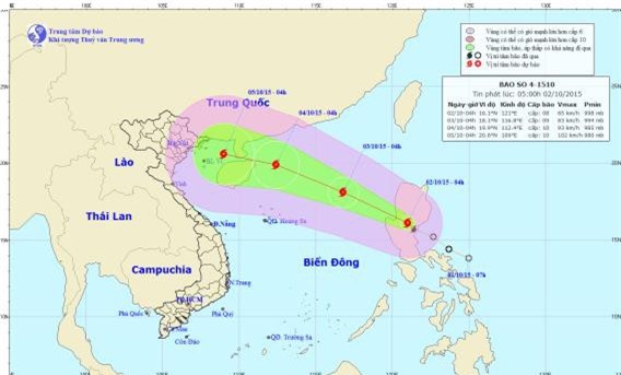 Bão MUJIGAE đang hướng vào Biển Đông