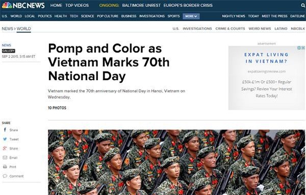 Báo chí Quốc tế viết gì về lễ diễu binh mừng Quốc khánh Việt Nam?