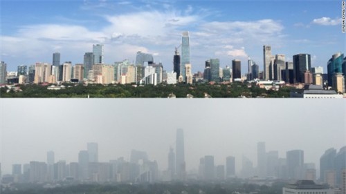 Bầu trời Bắc Kinh xám xịt sau lễ duyệt binh khổng lồ