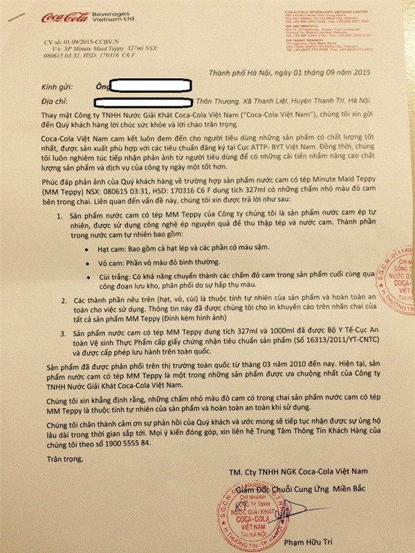 Công ty Coca–Cola: Chăm sóc khách hàng bằng công văn?